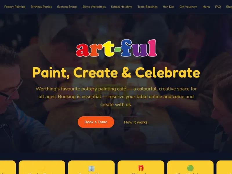 Art-ful Pottery Cafe Worthing — Kids Party Venue in Worthing