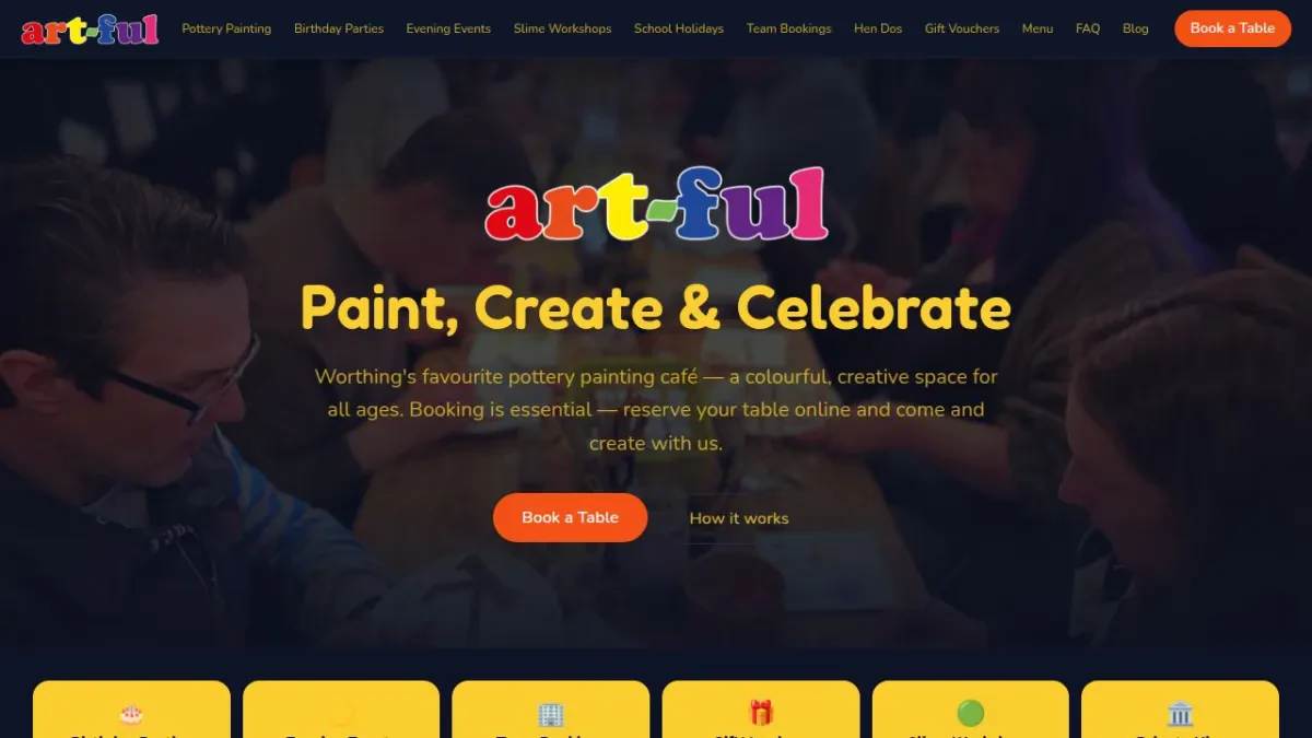 Art-ful Pottery Cafe Worthing — Kids Party Venue in Worthing