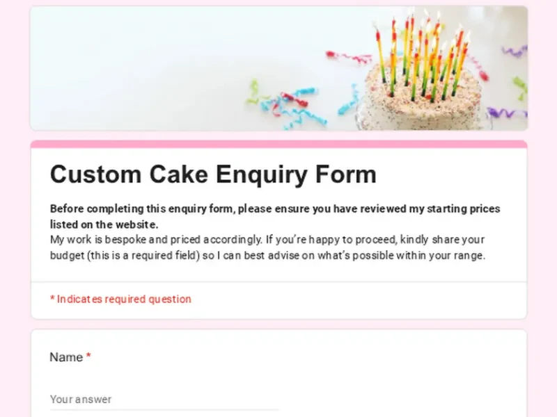 Pretty Bakes by Marie Horsham — Birthday Cake in Horsham