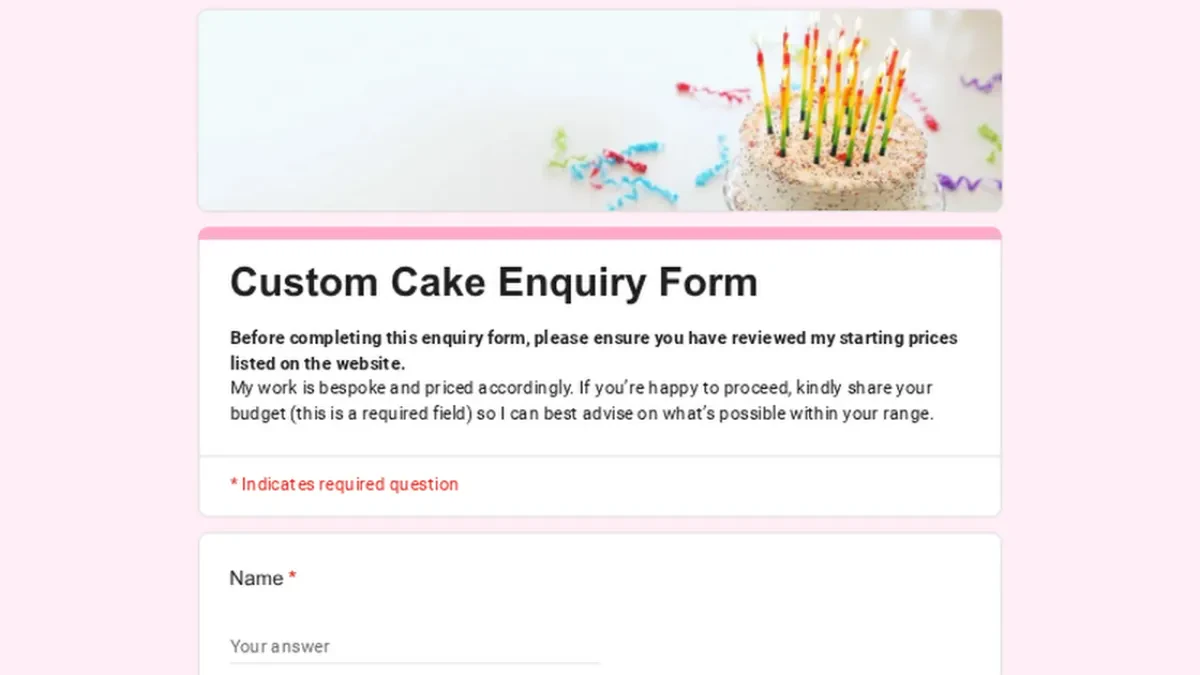 Pretty Bakes by Marie Horsham — Birthday Cake in Horsham